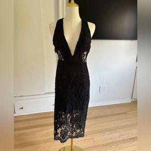 X by NBD Black Lace Dress